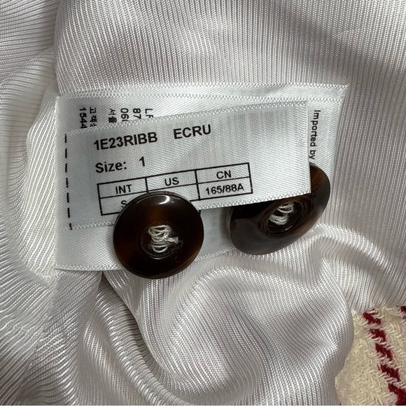 ba&sh Red and Cream Plaid Bomber Jacket - Picture 10 of 16